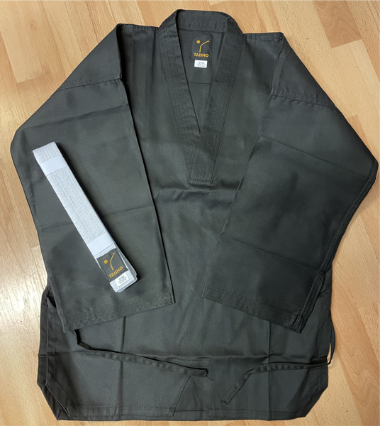 Lightweight V-NECK Karate Uniforms (black)