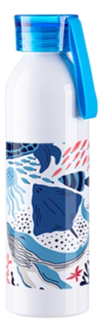 Sports Water Bottle - Aluminium - White - 650ml