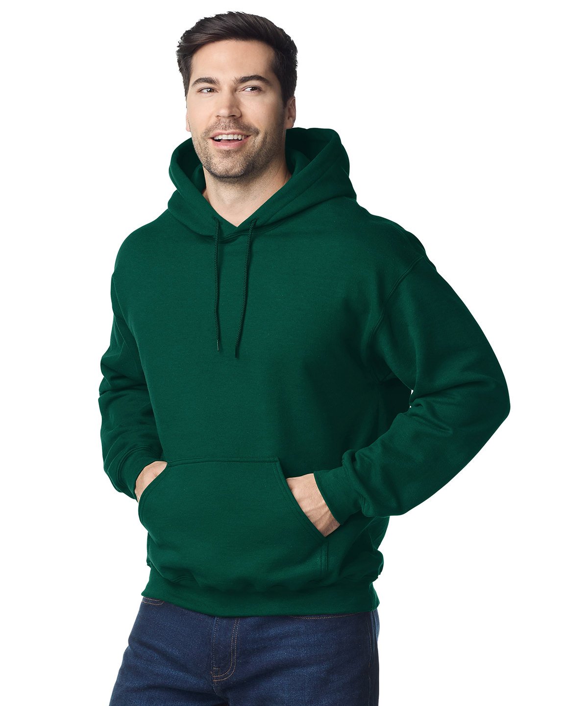 Gildan GD057 Felpa Con Cappuccio Pesante Uomo E Donna, Bianco Taglia M, Tessuto Air Jet Morbido Con Tasca A Marsupio