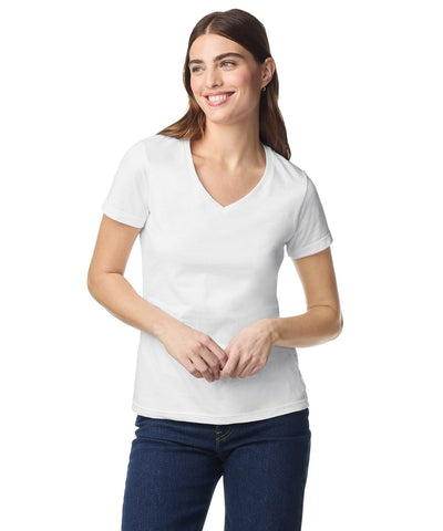 gildan ladies v-neck