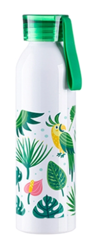 Sports Water Bottle - Aluminium - White - 650ml