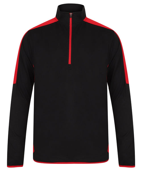 ¼ zip mid-layer with contrast panelling - Finden & Hales - LV571