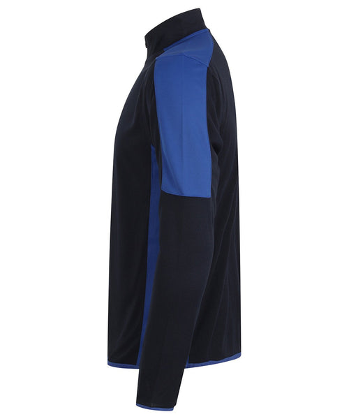 ¼ zip mid-layer with contrast panelling - Finden & Hales - LV571