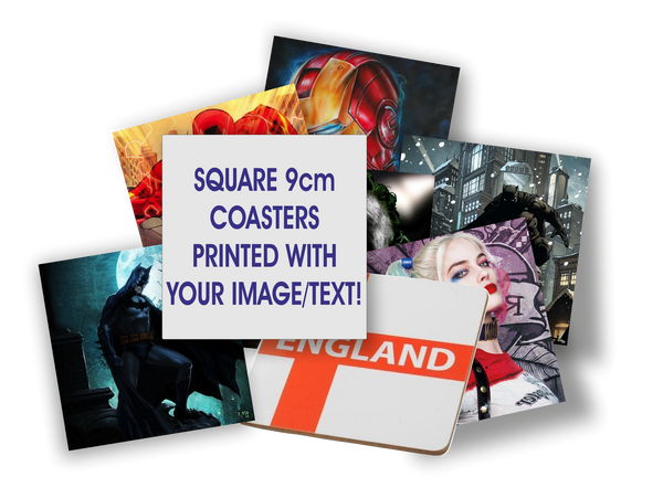 Personalised coasters (9cm x 9cm Square)