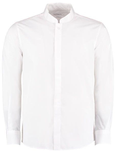Mens Mandarin collar shirt long-sleeved (tailored fit) - KK161