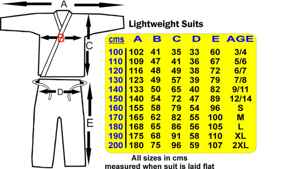 Lightweight Karate Uniforms 8oz (white)