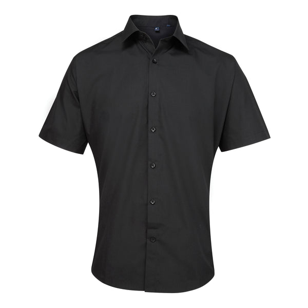 Mens Short Sleeve Semi-Fitted Poplin Shirts - PR209