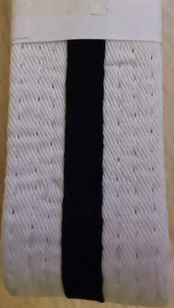 White Belts with Coloured Stripe