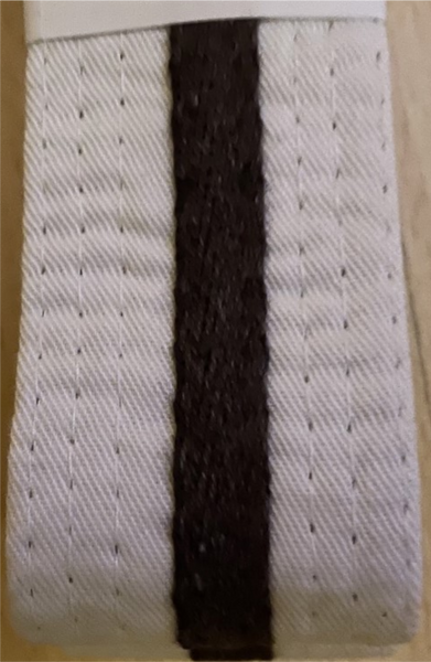 White Belts with Coloured Stripe