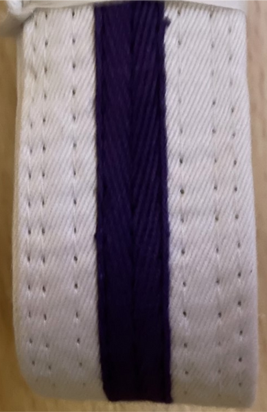 White Belts with Coloured Stripe
