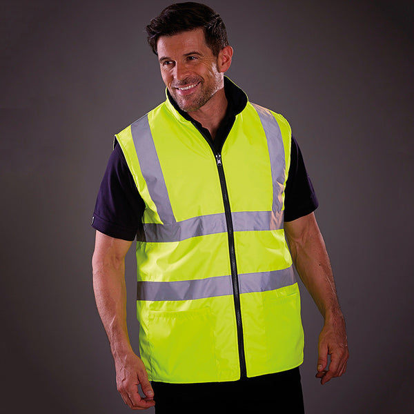 Hi-vis Reversible Fleece Body-Warmer by Yoko - YK041