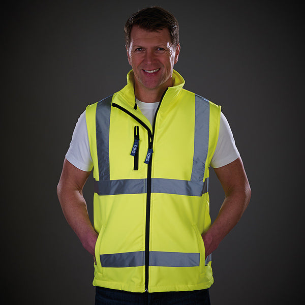 hi-viz softshell gilet