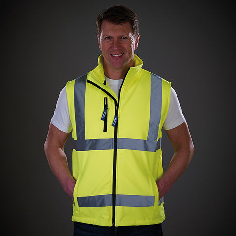 hi-viz softshell gilet
