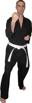 Lightweight V-NECK Karate Uniforms (black)