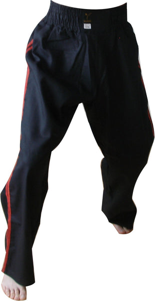 Kickboxing Trousers with Double Red Stripes