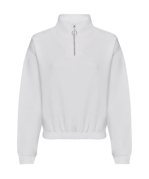 Women's cropped 1/4 zip sweat by AWD - JH037