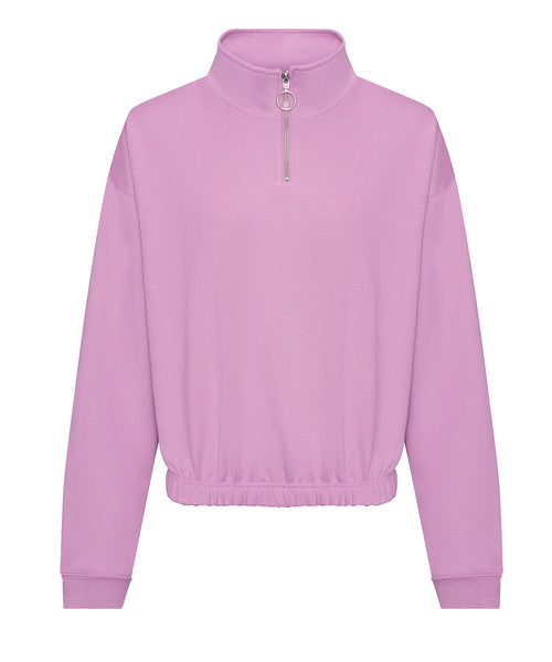 Women's cropped 1/4 zip sweat by AWD - JH037