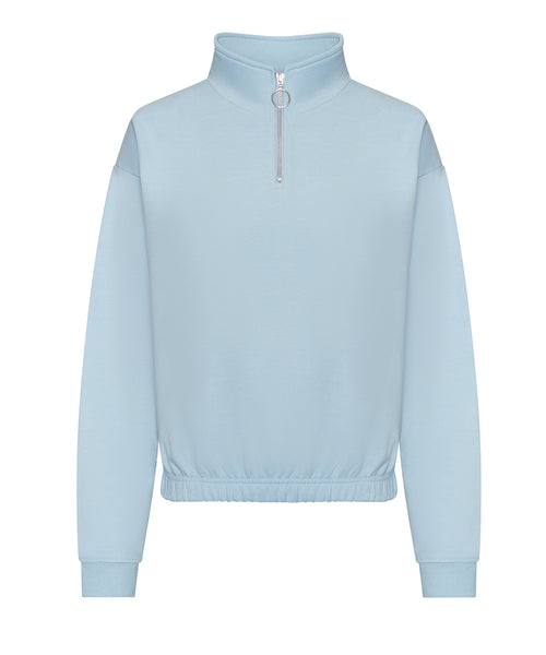 Women's cropped 1/4 zip sweat by AWD - JH037