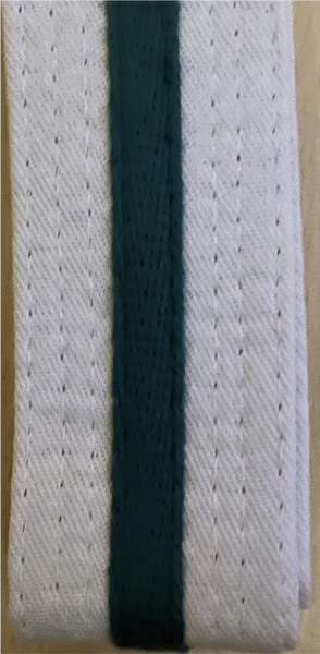 White Belts with Coloured Stripe