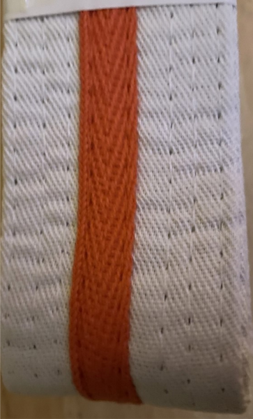 White Belts with Coloured Stripe