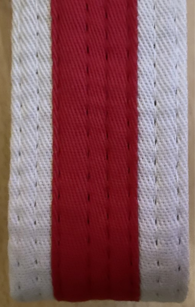 White Belts with Coloured Stripe