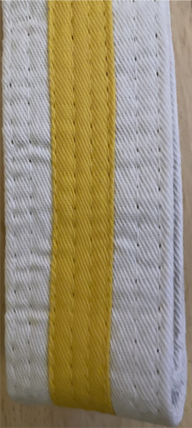 White Belts with Coloured Stripe